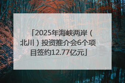 2025年海峡两岸（北川）投资推介会6个项目签约12.77亿元