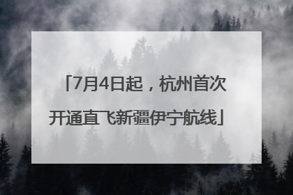 7月4日起，杭州首次开通直飞新疆伊宁航线
