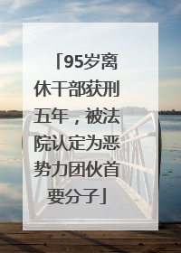 95岁离休干部获刑五年，被法院认定为恶势力团伙首要分子