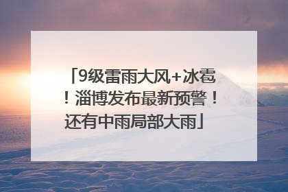 9级雷雨大风+冰雹！淄博发布最新预警！还有中雨局部大雨